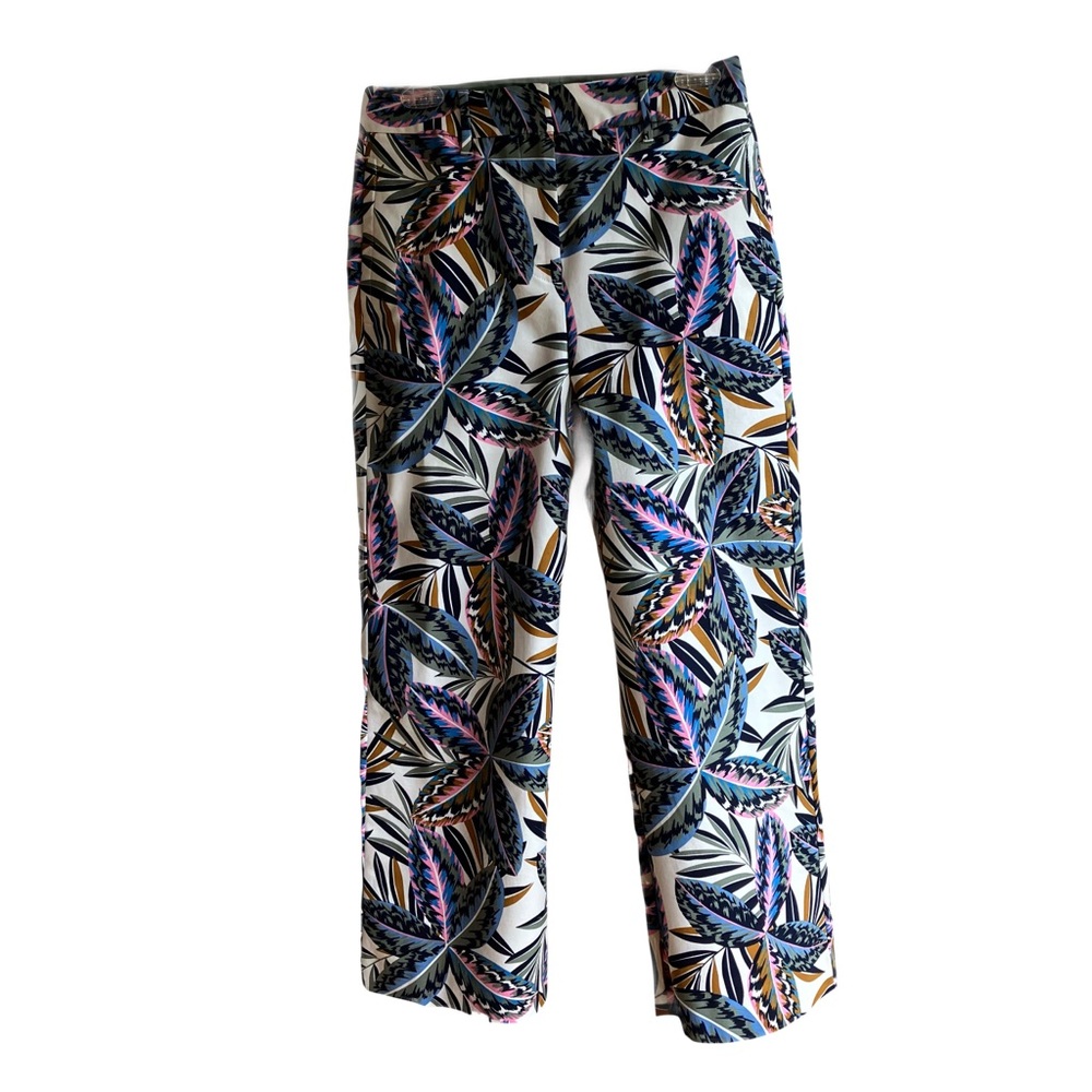 Boden Richmond Exotic Leaves Tropical High Waist Pant Size 6 Straight Leg Pocket